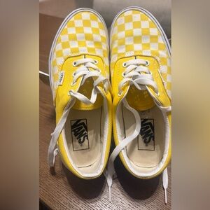 Vans Yellow and White Checkered Sneakers Size 6 M
